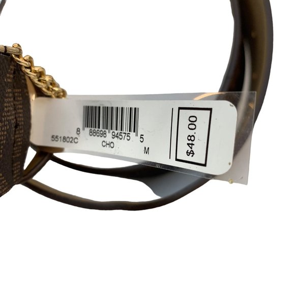Size 6 Shoes 37" Belts Med MK Brown Monogram logo print gold-tone Bundle Set - Picture 7 of 7